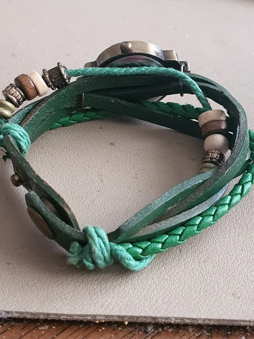 🦋10/$20🦋 Bronze/Yellow/Green Leather Women's Watch